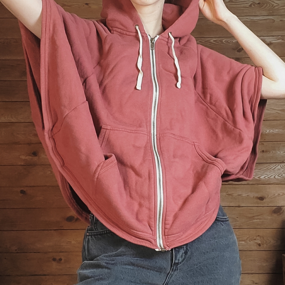 Wilfred Oversized Zipper Cape Poncho Sweater - Picture 2 of 11